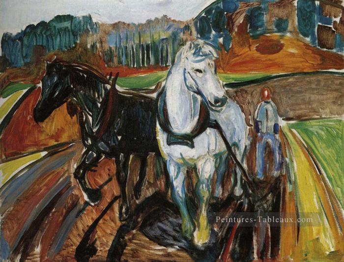 équipe de cheval 1919 Edvard Munch Peintures à l'huile